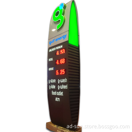 Outdoor Customized LED Pylon Sign for Gas Station